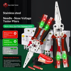 Key plate with measuring needle-nose pliers for electrician 16-in-one multifunctional cable cutting <b>wire</b> crimping stripping - Product Image 1