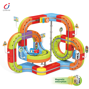 <span class=keywords><strong>Tren</strong></span> Eléctrico Magnético Chengji con Vías, Coches de Juguete, Luces y Música, Bloques de Plástico para Armar - Product Image 1