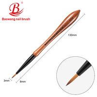 2025 Pinceau d'art de haute qualité avec manche en bois brun et brosse à ongles en nylon PBT par le fabricant de brosses à ongles BW10-4