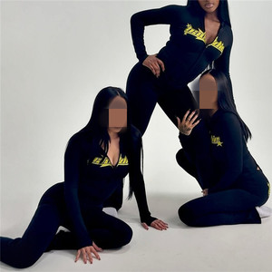 レオパード柄プリントスポーツ2ピースセット レディース 長袖フーディートップス＆パンツセット 2026 セクシー ストリートトラックスーツ - Product Image 2