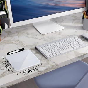 Small Desktop Whiteboard 8x6 Inch Glass Dry Erase <strong>Board</strong> with Stand Reusable Desk Memo Notice Notepad with Marker - Product Image 4