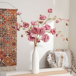 Fleur artificielle CallaFloral, rose, branche unique, rose beige, rose clair, polyester, décoration d'intérieur, bouquet de mariage, style INS - Product Image 2