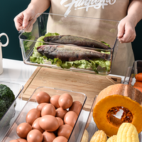 HORE BPA-FREE boîtes de rangement pour réfrigérateur en plastique PET transparent frais bacs à poisson réfrigérateur tiroir organisateur cuisine conteneur alimentaire