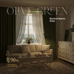 <span class=keywords><strong>Rideaux</strong></span> occultants modernes en velours vert matcha de luxe DaiRui pour chambre et salon, tissu épais haute précision - Product Image 4