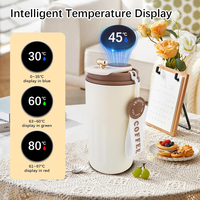 Gobelet Intelligent LED à Double Paroi, Bouteille d'Eau Isotherme en Acier Inoxydable avec Affichage Numérique de la Température