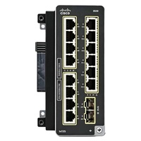 Module d'extension SFP en cuivre Cisco Switch Catalyst IEM-3500-14T2S = 14 ports GE RJ45, 2 ports 1G/100M SFP, extensible à 27 ports au total, alimentation 16W