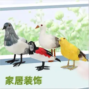 HY liligongyipin simulação de pássaro de penas Shrike Oriole gaivota cinza arte decoração de jardinagem simulação de artesanato