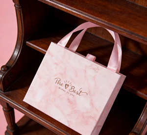 Pink Marble-<b>Patterned</b> Durable Paperboard Gift Box with Handle-Vietnam for Certified Recyclable Custom Size for Supermarket Use - Product Image 6