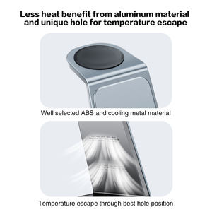 Di alta qualità in alluminio 3 in1 caricatore Wireless Stand per Samsung <span class=keywords><strong>Apple</strong></span> 15W ricarica rapida per <span class=keywords><strong>Smartphone</strong></span> per uso ufficio - Product Image 5