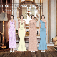 Robe de Soirée Formelle de Luxe Personnalisée pour Femme, Modèle Sirène/Fendue/à Volants, Asymétrique à une Épaule, pour Bal de Promo et Mariage, Service OEM ODM