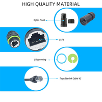 Adaptador Acoplador Starlink Gen3/Mini V3, Conector RJ45, Compatible con Mini Antena, Ethernet Impermeable para Datos Satelitales