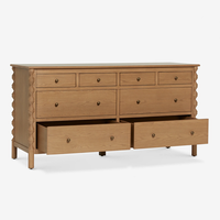 Commode à 8 tiroirs en bois de frêne de luxe moderne, taille personnalisable, couleur bois naturel, pour chambre à coucher