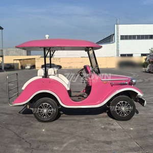 Auto Clásico Eléctrico Rosa Vintage de 4 Ruedas con Interior de Lujo y Techo para Transporte VIP - Product Image 3