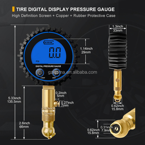 Lốp đo áp suất với không khí Chuck đèn nền <span class=keywords><strong>LCD</strong></span> hiển thị kỹ thuật số đo áp suất không khí cho xe Xe Tải xe đạp - Product Image 5