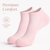 Chaussettes courtes respirantes pour femmes avec logo personnalisé, confort premium, pour yoga, gym, fitness, course à pied, entraînement et usage quotidien décontracté