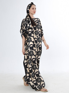 Whosale 2025 Phụ Nữ Mới Nhất Satin Voan Phi Áo Cộng Với Kích Thước Truyền Thống Kaftan Váy Hồi Giáo Buổi Tối Bên Phụ Nữ Quần Áo - Product Image 3