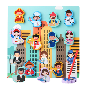 Juego de Aprendizaje de Profesiones con Cordones para Niños, Tablero de Rompecabezas de Reconocimiento de Profesiones, Juguete Educativo Temprano, Juego de Habilidades Motoras Finas - Product Image 1