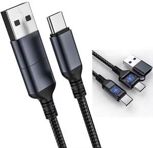 เครื่องชาร์จเร็ว PD 2 in 1 60W USB C ไปยัง USB Type C และ USB-A สายข้อมูลชาร์จเร็ว1.8m 1.2m - Product Image 1