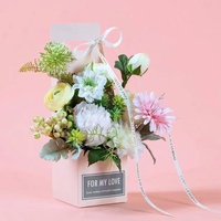 Boîte à fleurs moderne en papier kraft pliable et imperméable avec gaufrage pour accessoires de mode - Vente en gros