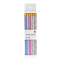 Ensemble de crayons en graphite HB, pastel, motif floral, crayons d'écriture en bois de peuplier avec gomme pour l'école, le bureau, le journaling, cadeau
