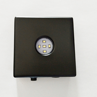Base pour projecteur de lumière led, plaque carrée en bois, noir mat, pour bouteille carrée en cristal 3D 9x9cm
