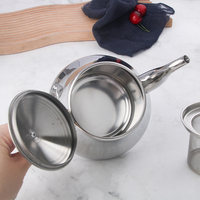 Théière ergonomique moderne en acier inoxydable de haute qualité avec poignée confortable et design écologique