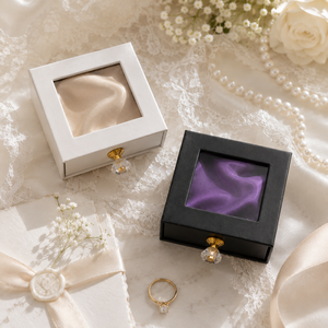 Hotsale Premium Window Drawer Cardboard Jewelry <b>Box</b> Decorative Crystal Handle Custom Logo Luxury Bijoux Storage <b>Box</b> - Product Image 1