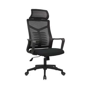Silla de <span class=keywords><strong>Oficina</strong></span> Ajustable con Respaldo Alto, Malla de Tela Tipo Espina de Pescado, Reposacabezas Giratorio para Conferencias y <span class=keywords><strong>Trabajo</strong></span> con Computadora - Product Image 1