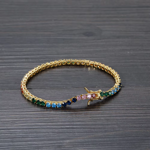 3MM Color Tennis Chain <b>Bracelet</b>, Single Row Hip Hop Necklace <b>Bracelet</b> Tanjing Fashion Lijing Necklace - Product Image 3