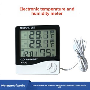 Thermomètre et Hygromètre Électronique North Double Bridge avec Sonde Étanche -<span class=keywords><strong>2</strong></span>°C pour Aquarium, Fonction de Maintien des Données, Affichage Celsius/<span class=keywords><strong>Fahrenheit</strong></span> - Product Image 3