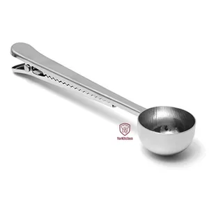 stainless steel Coffee Scoop Measuring Spoon Coffee Spoon with Clip tablespoon to close your coffee bags