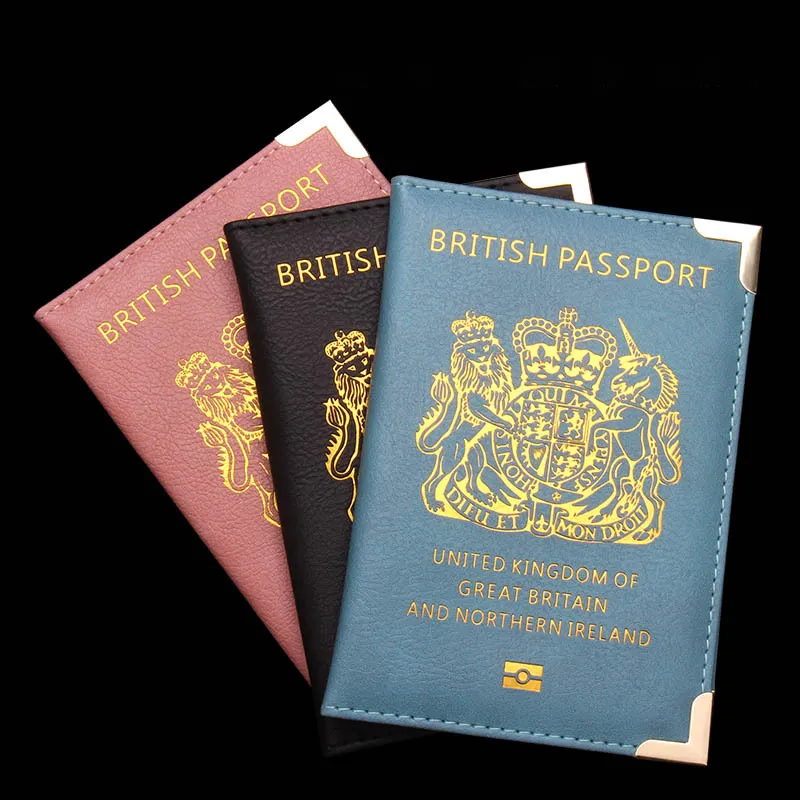 Copertina del passaporto in pelle PU per viaggio di viaggio titolari di passaporto britannico regali di promozione per portafogli di viaggio in Inghilterra