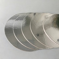 Plateau rond en carton ondulé jetable de 2 mm et 3 mm d'épaisseur, doré et argenté, pour emballage de gâteaux, 8/10/12 pouces