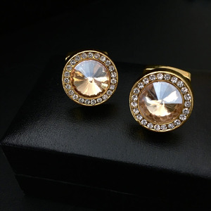 Trang Sức Tùy Chỉnh Logo Cá Nhân Áo Vest Vàng Tròn Sang Trọng Khuy Măng Sét Nam Có Hộp Đựng - Product Image 4