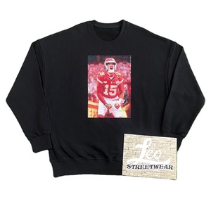 Sweat-shirt à col rond en tapisserie personnalisée <span class=keywords><strong>sans</strong></span> <span class=keywords><strong>capuche</strong></span> <span class=keywords><strong>Pull</strong></span>-over à <span class=keywords><strong>capuche</strong></span> en patchwork <span class=keywords><strong>noir</strong></span> gaufré de poids lourd pour hommes - Product Image 6