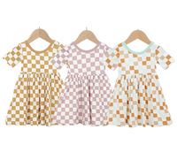 Robes dansantes d'été à manches courtes pour bébé Robe de jour en bambou pour bébé