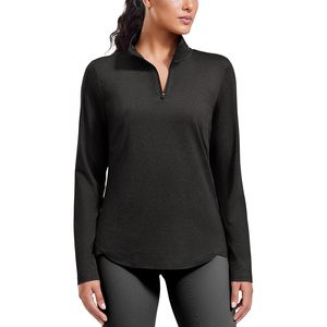 Camiseta Deportiva de Manga Larga con Cierre de Cremallera para Mujer FOXA, Elástica, UPF 50+, para Yoga y Running, Transpirable y de Secado Rápido - Product Image 1
