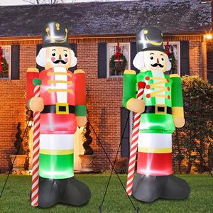 Décoration de Noël gonflable géante de 3 m : Casse-noisette en pain d'épices avec canne en sucre et éclairage LED pour extérieur - Product Image 2