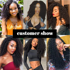 Kinky xoăn clip trong phần mở rộng tóc calyia 3C 4A afro kinky xoăn clip trong phần mở rộng tóc người phụ nữ 120 gam/bộ Clip-trong đầu đầy đủ - Product Image 5