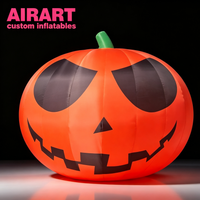 Citrouilles gonflables d'Halloween de couleur orange vif pour la décoration de jardin, citrouille gonflable classique de qualité commerciale