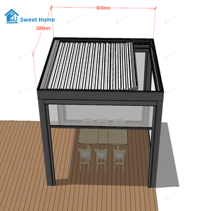 Pergola Moderna Eco-Friendly Retrattile in Alluminio per Esterni, Impermeabile, Casa Estiva - Product Image 4