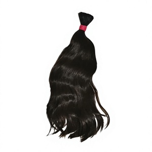 Cheveux indiens naturels noirs ondulés en vrac, extensions de cheveux humains Remy non traités pour tressage - Product Image 3