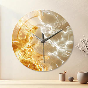 Orologi da Parete Personalizzati da 12 Pollici <span class=keywords><strong>in</strong></span> Vetro Temperato Effetto <span class=keywords><strong>Marmo</strong></span>, Stile Europeo Moderno, per Arredamento Casa e Soggiorno - Product Image 6