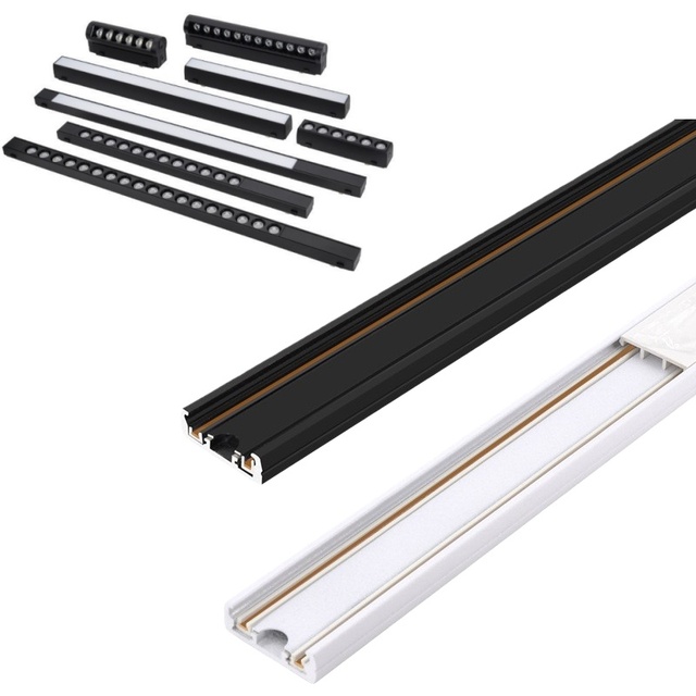 LED Super Thin Magnetic Track Light Lamp Magnet Rail 48V Spotlight Floodlight Folded Grille Main lights Black White OEM ODM
