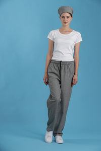 <span class=keywords><strong>Pantalon</strong></span> de chef à carreaux <span class=keywords><strong>noir</strong></span> et blanc unisexe <span class=keywords><strong>Pantalon</strong></span> de <span class=keywords><strong>serveuse</strong></span> de restaurant - Product Image 6