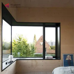 Modern Design Aluminum Swing Double Casement Window Floor To Ceiling Window