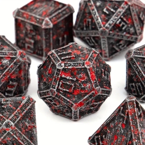Juego de Dados Metálicos de la <span class=keywords><strong>Serie</strong></span> Oscura para DND - Dados Poliédricos con Patrones de Calaveras Talladas, Adecuados para Juegos de Rol de Mesa - Product Image 5