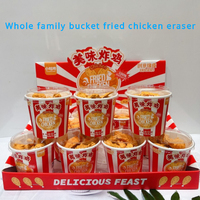 Venta caliente original estilo cubo familiar Borrador de pollo frito lindo estudiante suministros de papelería simulación Borrador de ala de pollo