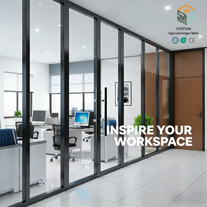 SZMK 2026 Cloison de séparation en verre trempé de haute qualité avec <span class=keywords><strong>cadre</strong></span> en alliage d'aluminium pour bureaux commerciaux et salles de conférence - Product Image 2