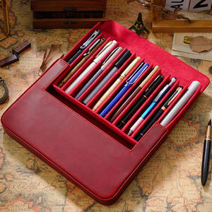 Estuche para Lápices de Cuero Genuino de Grano Completo Crazy Horse Multicolor Clásico, con Protección - Product Image 2
